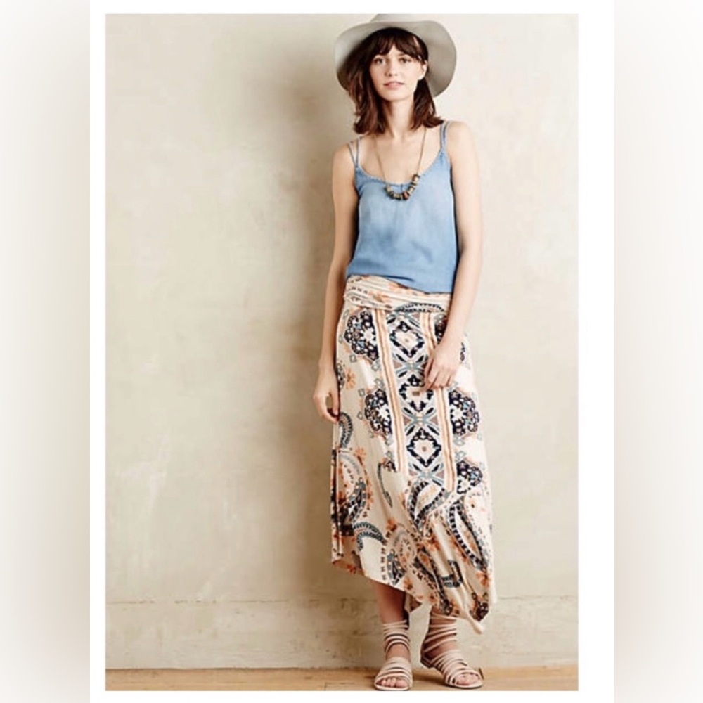 Anthropologie Maeve Asymmetrical Skirt